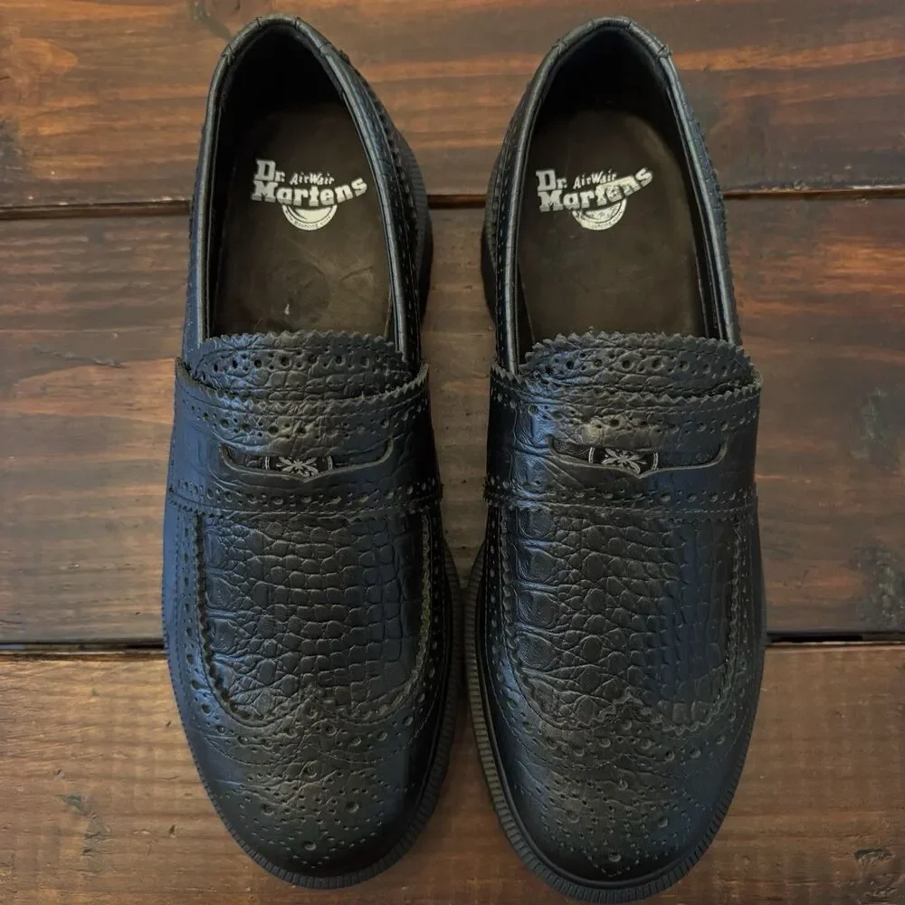Dr Martens Penton Brogue Croc Embossed Loafers